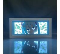 Anime Led Light Box Miku Fiugre 3D Anime Frame Light Miku Lamp Paper Cut Photo Frame Light Bedroom Night Lights RGB 16-Color Changing Christmas Atmosphere Led Photo Frame Light Gift