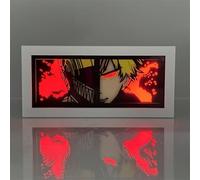 Anime Led Light Denji Figure Makima Power 3D Frame Light Box Bedroom Night Lights Decor Desk Lamp Anime Posters Led Photo Frame Light Gift (RGB;16-Color Changing)