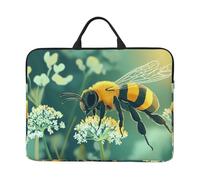 Anime Little Bees Gather Nectar Notebook Carrying Case With Handle Laptop 14 Inch Computer Sleeve For Women Men Padded Cover Laptop Bag