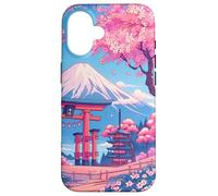 Anime Lofi Japanese Landscape Mount Fuji Torii Gate Case for iPhone 16