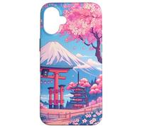 Anime Lofi Japanese Landscape Mount Fuji Torii Gate Case for iPhone 16 Plus
