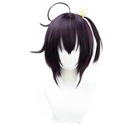 Anime Love, Chunibyo & Other Delusions Cosplay Wig, Deep Purple Short Hair for Takanashi Rikka Role Play Wigs With Wig Cap, for Party Daily Halloween
