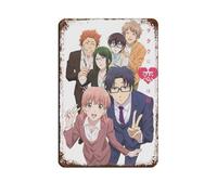Anime Love Is Hard for Otaku 2 Retro Poster Metal Tin Sign Chic Art Retro Iron Painting Bar People Cave Cafe Family Garage Poster Wall Decoration 8x12inch(20x30cm)