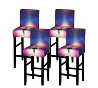 Anime Lovers Print Bar Stool Covers Stretch Counter Height Chairs Covers