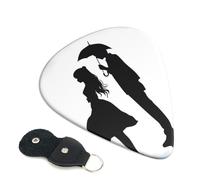 Anime Lovers Silhouette 6 Pack Guitar Picks With Holder, Personalized Guitar Plectrums Non-Slip Portable Ukulele Bass Picks 0.46mm For Acoustic Guitar Lovers Gifts