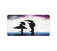 Anime Lovers Silhouette Desk Pad，Multifunctional Smooth Generic Keyboard Pad，Extended X Large Portable and Washable Desk Mat for PC Gaming, Office & Home Use