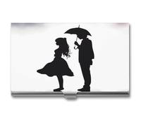 Anime Lovers Silhouette Metal Business Card Case for Men Women Slim Pocket Purse Multi Wallet Professional Pocket Card Holder for Name Card Credit Card, style, One Size