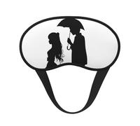 Anime Lovers Silhouette Sleep Mask for Women Girls Men Soft Comfortable Eye Mask with Adjustable Strap Blackout Eye Sleep Shade Cover for Travel Yoga Nap Shift Work