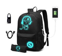 Anime Luminous Backpack With USB Charging Port & Pencil Case