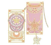 Anime Magic Cards Captor Sakura Bookmarks Set - Sweet Cartoon Cute Book Marks for Reading Women Men Anime Fans, Book Accessories Collection Decor Hangings Gifts (Brass Style 1)