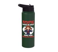 Anime Makes Me Smile More Than Reality Does Otaku Stainless Steel Insulated Water Bottle