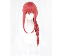 Anime Makima Cosplay Wigs, Makima Cosplay Long Red with Braided Curly Wig for Unisex, Synthetic, 1 Count