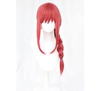 Anime Makima Cosplay Wigs, Makima Cosplay Long Red with Braided Curly Wig for Unisex, Synthetic, 1 Count