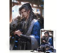 Anime Male Character with Wolf 1000 Piece Jigsaw Puzzles for Adults Teenagers Recall Boost Tight Cut Real Challenge Art Display (50x75cm)
