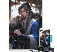 Anime Male Character with Wolf 1000 Piece Puzzle For Adults Brain Calisthen Tight Joint Hard Challenge Game Night (38x26cm)