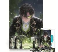 Anime Man Playing Chess with Magic 1000-piece Puzzle for Teenagers Pastime Game Snug Connection Home Play Premium Gift (38x26cm)