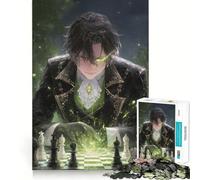 Anime Man Playing Chess with Magic Jigsaw Puzzles 1000 Pieces for Teenagers Brain Skill Smooth Connection Pattern Build Art Decor (38x52cm)
