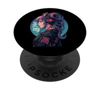 Anime Manga Cyberpunk Aesthetic Techwear Harajuku Kitsune PopSockets Adhesive PopGrip
