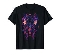 Anime Manga Cyberpunk Aesthetic Techwear Harajuku Kitsune T-Shirt
