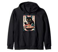 Anime Manga Kawaii Otaku Ramen Cat Funny Gift Zip Hoodie