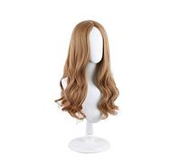 Anime Megan Cosplay Wig Womens Long Wavy Blonde Wig Horror Movie Synthetic Role Play Halloween Hair+Wig Cap