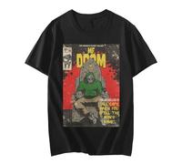 Anime MF All Doom Graphics Print T-Shirt Men's Casual Crew Neck T-Shirts Oversized Short Sleeve Tee Shirt Streetwear Unisex Tops Black