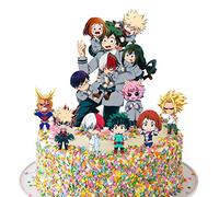 Anime MHA Cake Toppers Midoriya Izuku Uraraka Ochako Todoroki Shouto Bakugo Katsuki Cake Decoration MHA Party Supplies Set