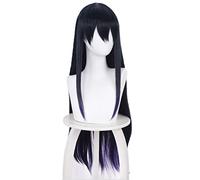 Anime Mieruko-chan Miko Yotsuya Cosplay Wig Gradient Blue Purple Long Hair Heat Resistant Fiber Hair + Wig Cap Halloween