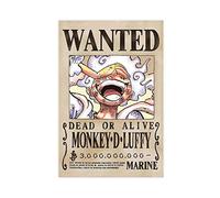 Anime Monkey D. Luffy Nika The Sun God, The Newest Wanted Poster of 3 Billion Bailey 4 Canvas Poster Bedroom Decor Sports Landscape Office Room Decor Gift Unframe-style 08x12inch(20x30cm)