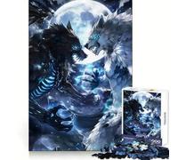 Anime Moonlight Wolf Fight Puzzles for Teenagers 1000 Piece Reason Skill Tension Relief Enjoyable Challenge Home Display (50x75cm)