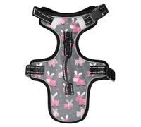 Anime Moose Girl Pink Gray Reflective Dog Walking Gear for Dingo Working Waterproof Cat Harnesses Chaleco para perro