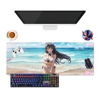 Anime Mouse Mat Rascal Does Not Dream of Bunny Girl Senpai Sakurajima Mai | Giant Washable Mouse Pad XL | Non-Slip Grip + Reinforced Edges (2, 31.5 x 11.8 x 0.12 inches)
