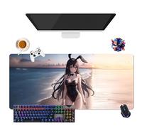 Anime Mouse Mat Rascal Does Not Dream of Bunny Girl Senpai Sakurajima Mai | Giant Washable Mouse Pad XL | Non-Slip Grip + Reinforced Edges (1, 35.4 x 15.7 x 0.12 Inches)