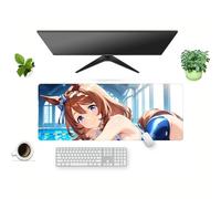 Anime Mouse Pad Umamusume Pretty Derby Grass Wonder Gaming Keyboard Mat Non-slip Water-resistant Rubber Base Full Desk Mousepad 3d Pattern