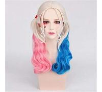 Anime Movie Suicide Squad Joker Harleen Quinzel Wig Cosplay Costume Double Ponytail Synthetic Long Hair for Women Party Wigs DM600