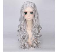 Anime Movie White Queen Cosplay Wig Light Yellow and Silver Wavy Braid Synthetic Hair Party Costume Wigs Alice Wonderland dm765 2