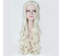 Anime Movie White Queen Cosplay Wig Light Yellow and Silver Wavy Braid Synthetic Hair Party Costume Wigs Alice Wonderland dm765 1