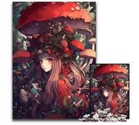 Anime Mushroom Girl 1000 Piece Jigsaw Paper Jigsaw BrainChallenging DIY Decorative Game Family Interactive Toy 1000 PCS(38x26cm)