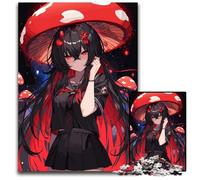 Anime Mushroom Girl 1000 Piece Jigsaw Puzzles for Adults Wooden Jigsaw Puzzles Interactive Family Game Brain Challenge Educational Toy 1000 PCS(75x50cm)