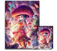Anime Mushroom Girl Adult Jigsaw Puzzles 1000 Pieces Challenging Puzzles Home Decor Brain Teaser Game for Teenagers & Family Interaction 1000 PCS(75x50cm)