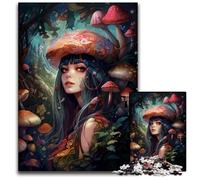 Anime Mushroom Girl Jigsaw Puzzles for Adults 1000 Piece Difficult Puzzles for Adults Family Activity DIY Home Decor 1000 PCS(75x50cm)