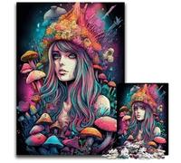 Anime Mushroom Girl JigsawPuzzle 1000 Pieces for Adults Wooden Puzzles Perfect for Christmas Halloween Easter New Year 1000 PCS(75x50cm)