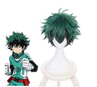 Anime My Boku No Hero Academia Izuku Midoriya Wig Cosplay Short Green Black Synthetic Hair Halloween Costume Party Wigs+Wig Cap