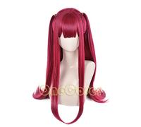 Anime My Dress-Up Darling Marin Kitagawa Little Devil Cosplay Wig Demon Dark Red Hair with Hairwear Accessories + Wig Cap