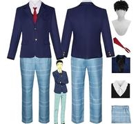 Anime My Dress Up Darling Season 2 Gojo Wakana Cosplay Costume Outfit Role Play Uniform Complete Set Halloween Party Carnival Dress Up Suit with Wig for Men (Blue, XXL)