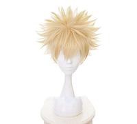 Anime My Hero Academia Baku No Hero Bakugou Katsuki Bakugo Short Linen Blonde Heat Resistant Cosplay Costume Wig 1