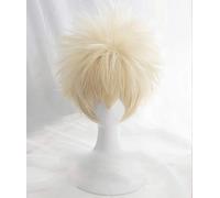 Anime My Hero Academia Baku no Hero Bakugou Katsuki Bakugo Short Linen Blonde Heat Resistant Cosplay Costume Wig + Wig Cap