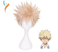 Anime My Hero Academia Baku No Hero Bakugou Katsuki Bakugo Short Linen Blonde Heat Resistant Cosplay Costume Wig One Size Khaki
