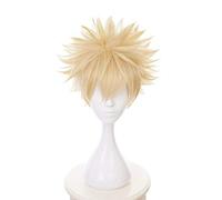Anime My Hero Academia Baku No Hero Bakugou Katsuki Bakugo Wigs Short Linen Blonde Heat Resistant Cosplay Costume Wig + Wig Cap
