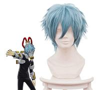 Anime My Hero Academia Boku No Hiro Akademia Shigaraki Tomura Wig Cosplay Short Gray Blue Mixed Curly Role Play Wigs + Wig Cap
